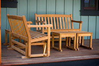 Old-Fashioned Porch with Wooden Furniture