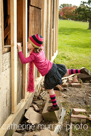 Five Year Old Peering through Window