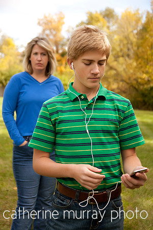 Son Ignoring Mother, Listening to Ipod
