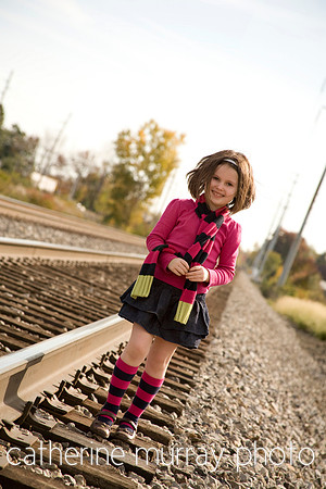 Young Girl on Train Tracks