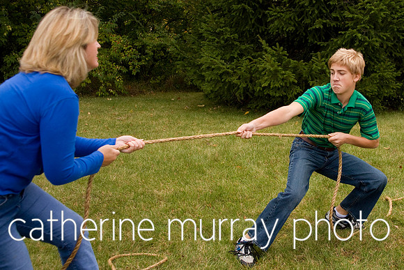 Mother and Son Tug of War